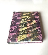 One of a kind colorful paste paper refillable note pad (item np6)