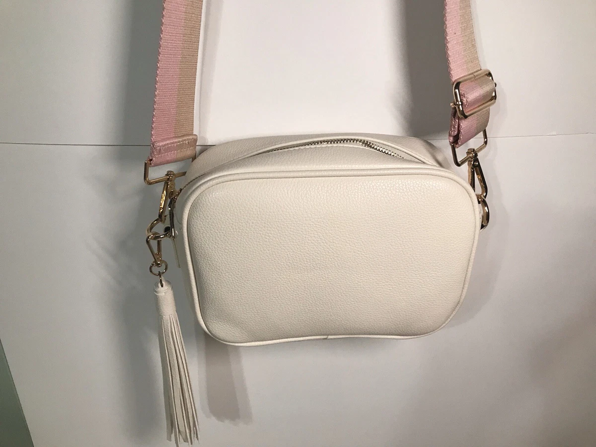 Ahdorned medium faux leather online crossbody with extra strap