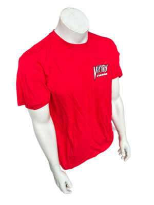 Anvil Men's Vicious Fishing USA Flag Red Short Sleeve Shirt Size Large