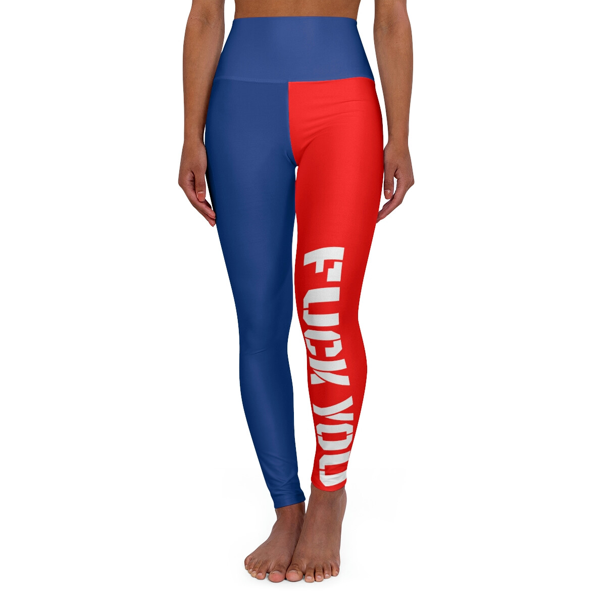 Custom red and blue leggings