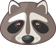 5in x 4in Raccoon Brown Bumper Sticker Stickers Vinyl Car Window Decal Decals