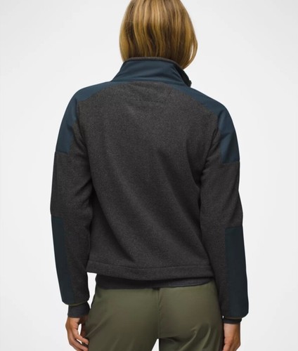 NWT $140 PrAna Women’s Peak Fleece Jacket Large Charcoal/Stormy Night Multicolor - Picture 2 of 6