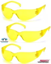 3 PR Pyramex S4130S INTRUDER Amber Yellow Lens Shooting Range Safety Glasses