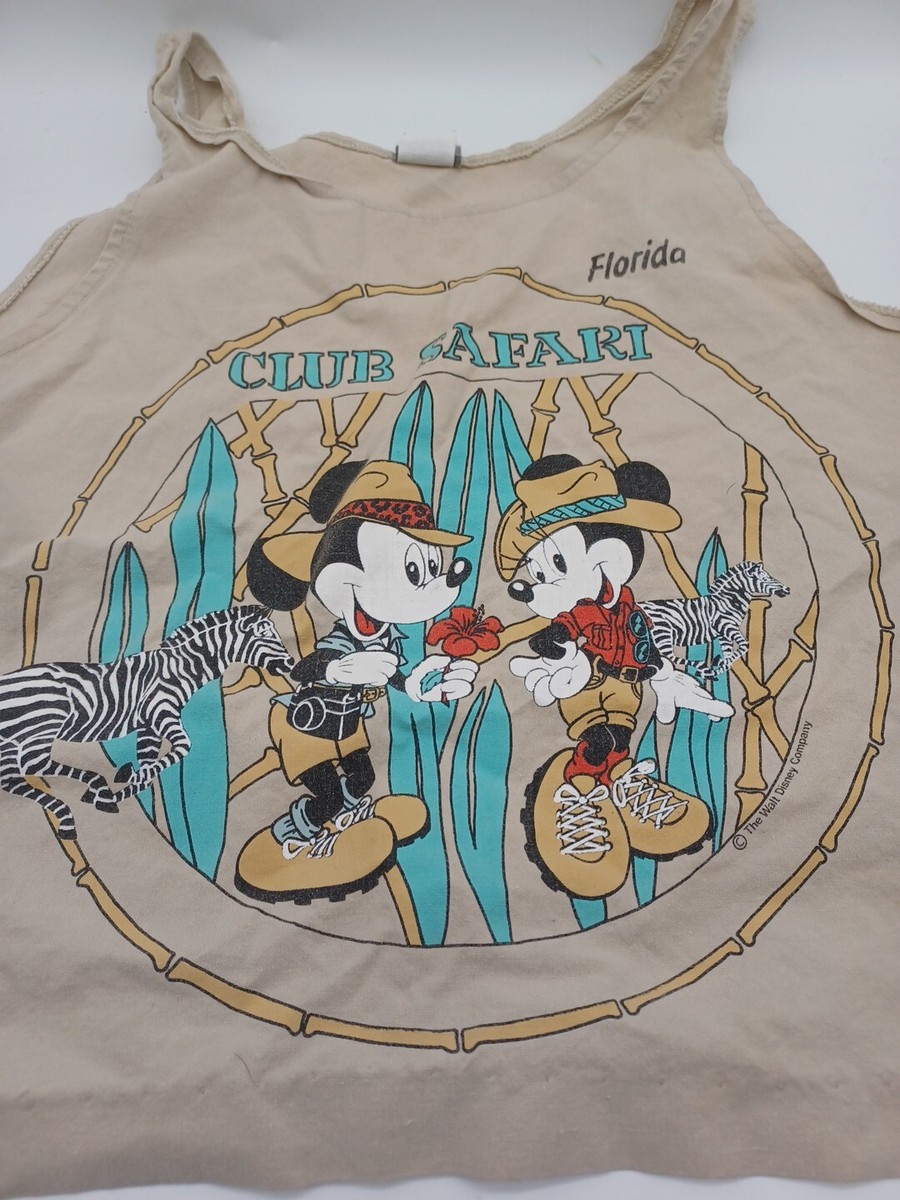 Vintage 90's Disney Mickey Minnie Club Safari Tank Top Florida