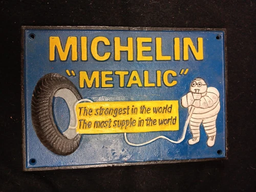 Cast Iron Vintage Michelin Metalic Advertising Sign