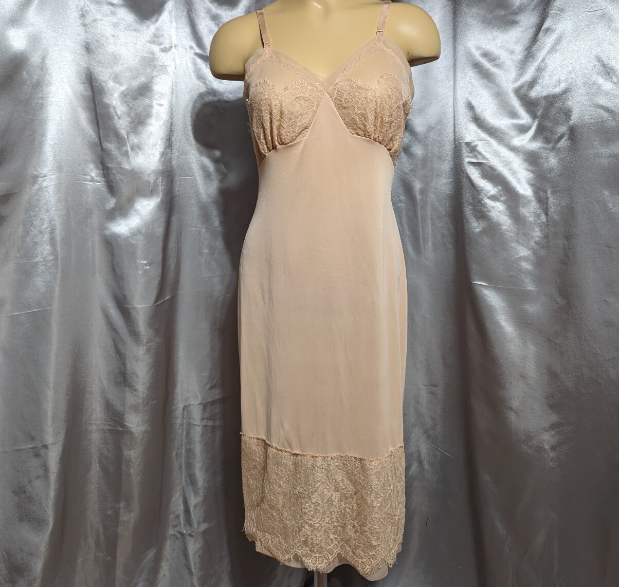 Vintage Luxite Kayser Full Slip Lingerie Beige Nylon … Gem