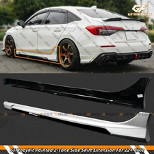 For 2022-25 Honda Civic GF Bodykit Pearl White Black 2 Tone Side Skirt Extension