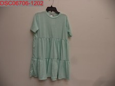 NWT - Small Stain, Cotton Emporium Women's Mint Tiered T-Shirt Dress, Size XS