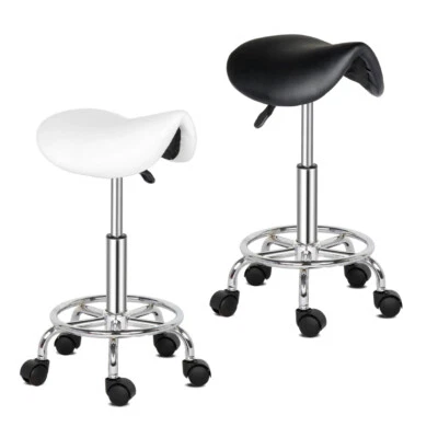 FCH Saddle Salon Stool Beauty Haircut Manicure Spa Swivel Gaslift Seat Bar Chair