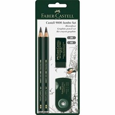 Faber-Castell, 4 Piece, Castell 9000 Jumbo Set, Graphite Pencil Set