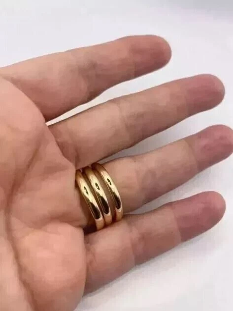 Кольцо змеи с имитацией зеленого изумруда 1 карат с покрытием из желтого золота 14 карат - Изображение 2 из 4