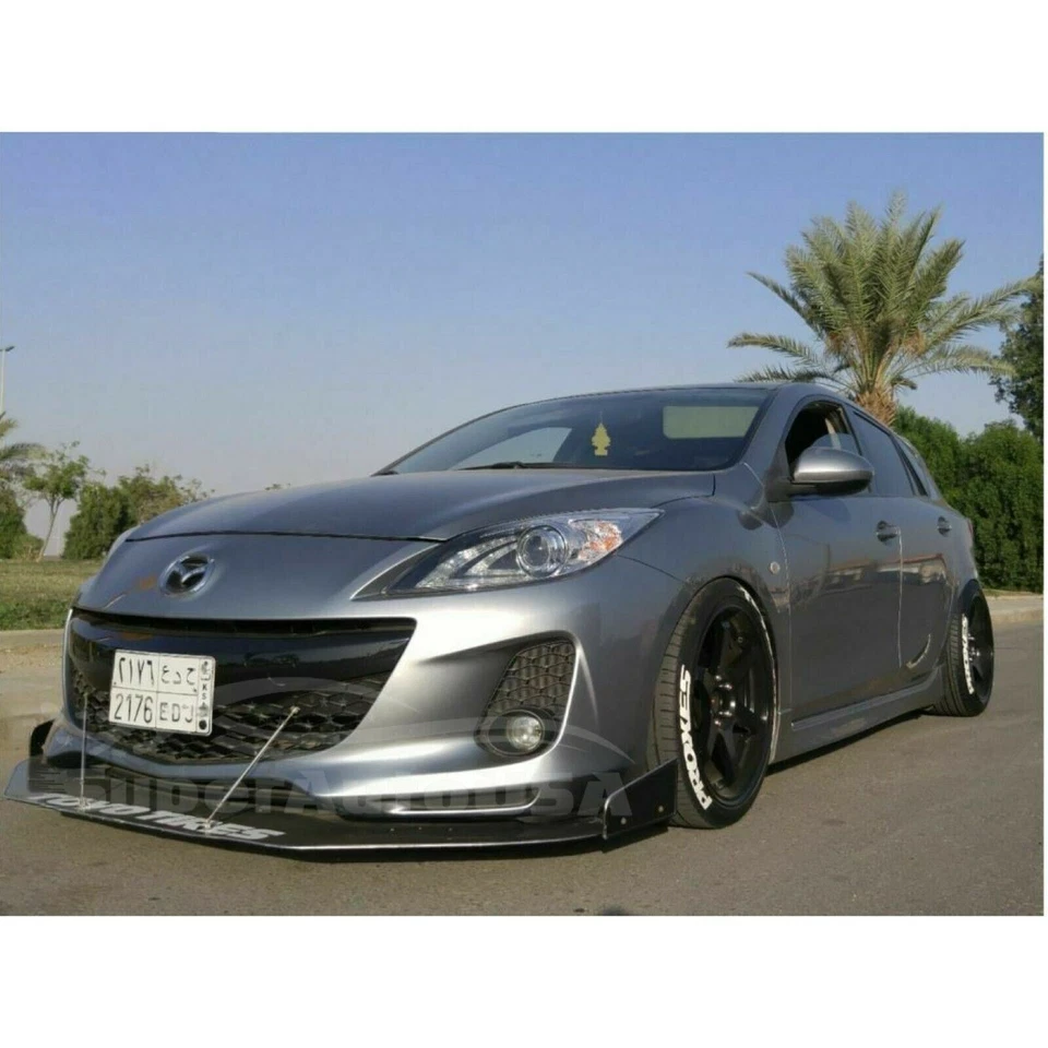 Para Mazda 3 JDM 2010-2013 VIP Mod Estilo Faldones Laterales Kit de Carrocería de 4 o 5 puertas Negro Foto 2 de 4