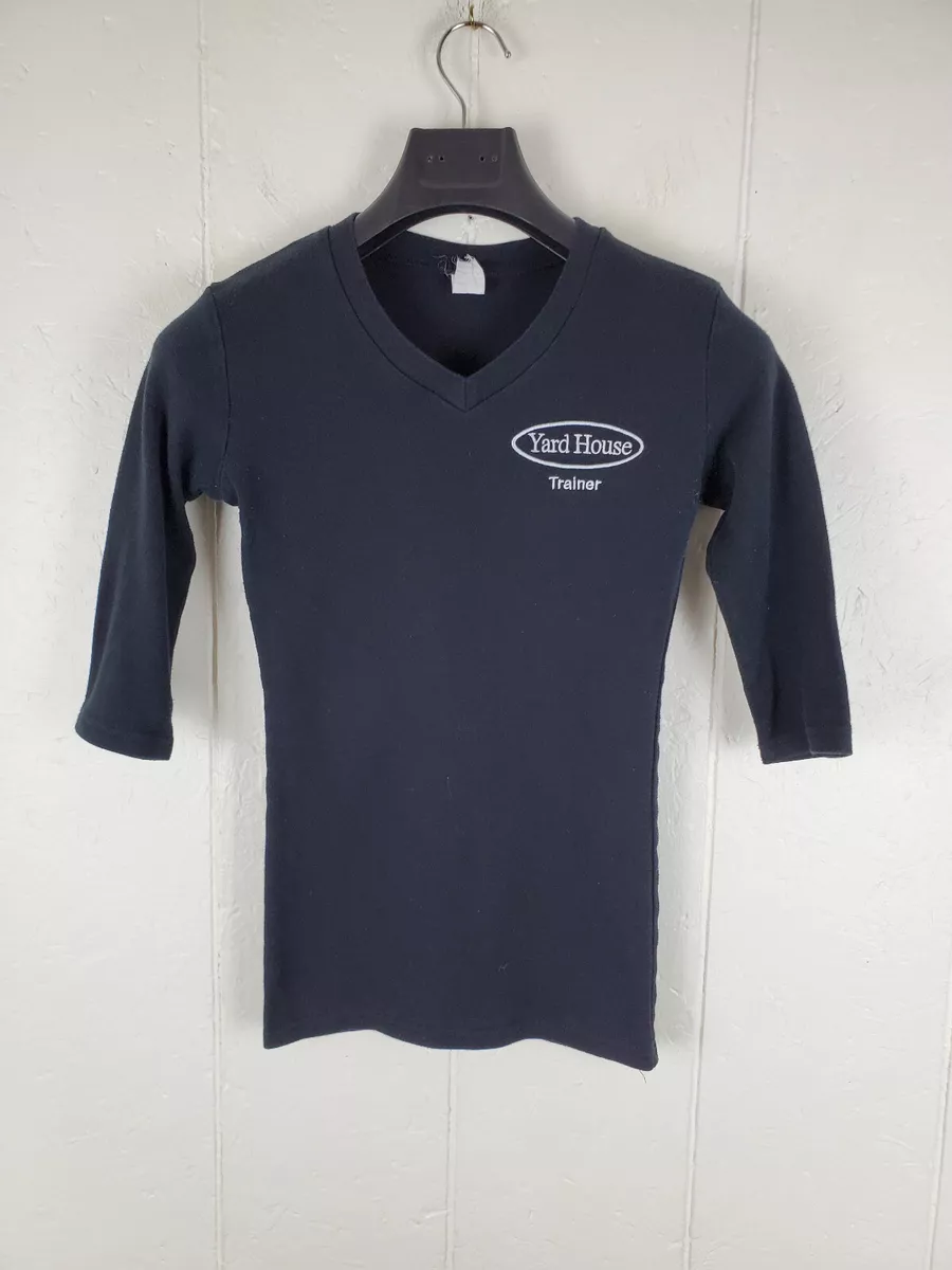 Yard House Employee Shirt Women's Small Black Embroidered Crew Neck 3/4 Sleeve