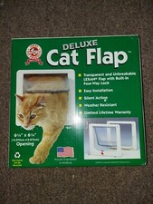 Ideal Pet Products 6 1/4" x 6 1/4" Deluxe Small Cat Door Flap New Sealed White