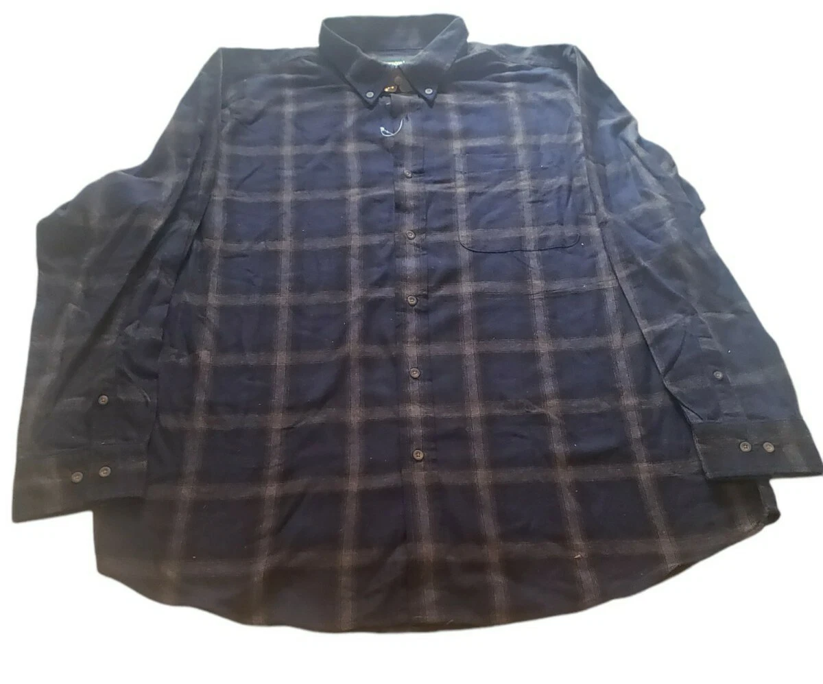 Outdoor Life Blue Plaid Flannel Button Down Shirt XXL Long Sleeve Cotton
