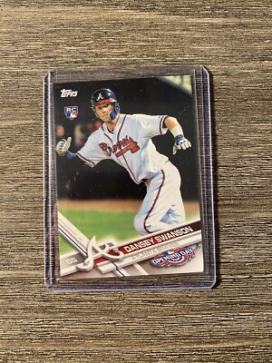 DANSBY SWANSON 2017 Topps Rookie RC White Jersey #87 **Bottom Corner Damage