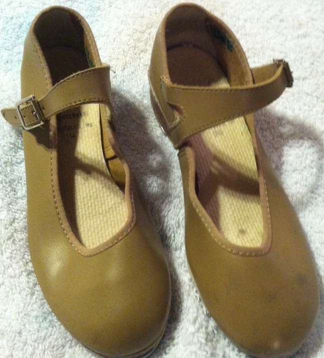 Capezio Tele Tune Tape Zapatos Cuero Beige 12.5 Niños Foto 2 de 4