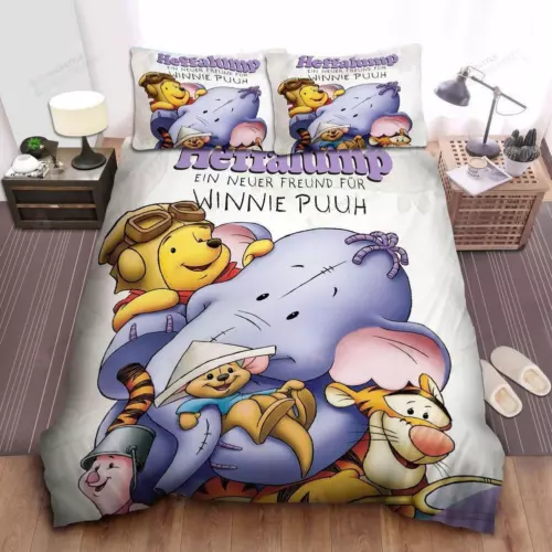 Disney Winnie The Pooh Friends Heffalump Quilt Duvet Cover Set King Pillowcase - Picture 8 of 9