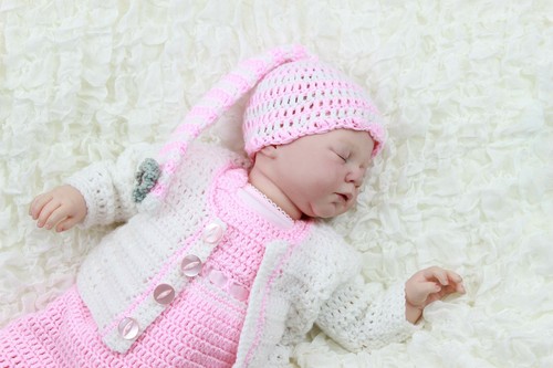 Crochet Pattern for Babies Dress, Cardigan, Dungarees & Hat, UK Terms CP323 - Picture 5 of 9