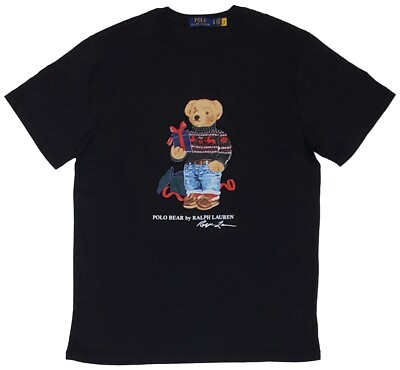 Nwt Polo Ralph Lauren Big Tall Black Teddy Bear Tee Size LT