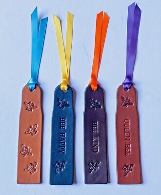 Bee Bookmark,Bee lovers gift,Leather bookmark,Gardeners Gift,Personalised gift,