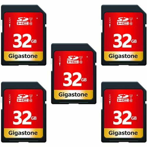 Gigastone 32GB 5 Pack SD Card UHS-I U1 Class 10 SDHC Memory Card High Speed Full - Picture 1 of 7