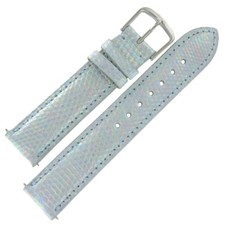 Hadley Roma LSIL104 15mm Light Blue Genuine Java Lizard Watch Band Ladies