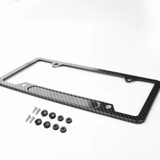 Universal License Plate Frame Carbon Fiber Tag Cover Protection Rack Standard