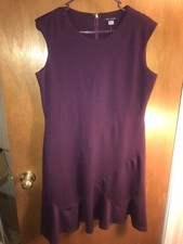 NWT Tommy Hilfiger Knit Wear-to-Work  Dress Aubergine Purple Sz 12 Lrg