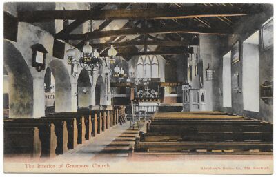 Das Innere der Grasmere Kirche unbenutzt um 1910 - Abrahams - St. Oswald