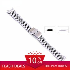 For SKX007 Hollow Curved End 316L Steel Watch Band Jubilee Bracelet 22mm