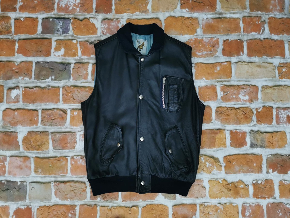 Charles Chevignon Paris Vintage A2 Leather Vest Navy Blue Charles Chevignon Paris Vintage A2 Leather Vest Navy Blue