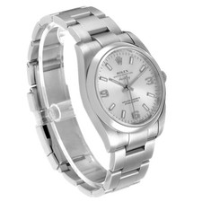 Rolex Oyster Perpetual Silver Dial Steel Mens Watch 114200 4