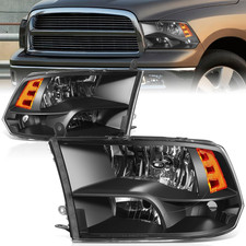 Quad Headlights Assembly Compatible with 2009-2010 Dodge Ram 1500 2500 3500, 201