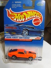 1998 First Edition Hotwheels Variation Mustang Mach I Neon Orange 1/64 Scale