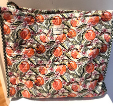 Bath  Body Works Vera Bradley Tote Bag Reversible Peach Blossom Orange NEW