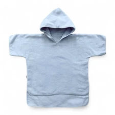 BABY HOODED COTTON TOWEL PONCHO BLUE SIZE 2-3T