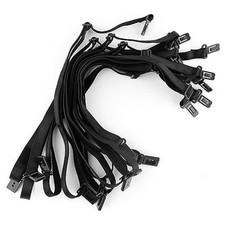 AUEAR, 10 Pack Adjustable Accessories Bow Tie Strap Hardware with Clips Black