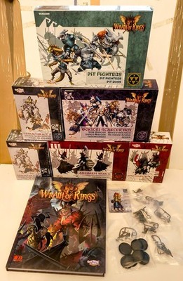 Wrath of Kings lot 7 boxes: Goritsi Starter, Ashmen 1, Pit Fighters, Rule Book