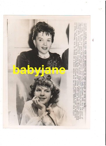 JUDY GARLAND ORIGINAL 7X9 PHOTO 1962 NEWSWIRE W/ 1961 AND 1935 IMAGES