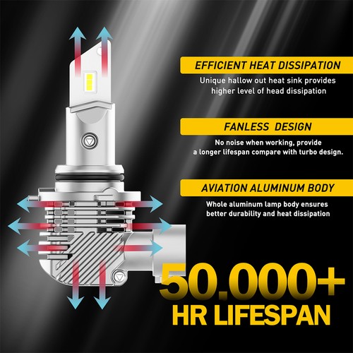 Auxito LED Headlight H11 Low Beam Bulb Canbus Kit 6000K Ultra Bright Q10 2~10X - Picture 7 of 20