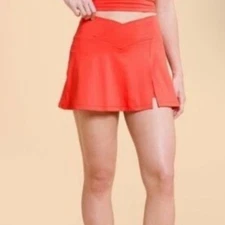 Blogilates Crisscross  slit Women's spicy orange  Skort size large NWT