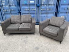 Faux suede 2 Seater Sofa & Armchair Grey Set – DELIVERY – M35 Manchester