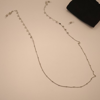 Silber Brillenkette Stern Design 60cm Hübsch  