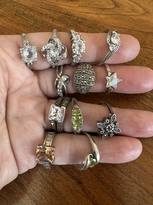 Beautiful set of assorted 925 silver rings