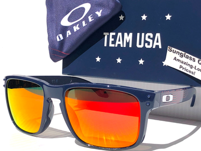 Oakley Holbrook サングラス 青/赤 ケース付き Oakley HOLBROOK Team USA Abyss Blue POLARIZED Galaxy Ruby Lens