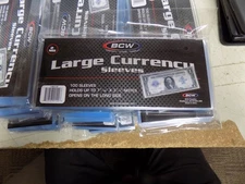 NEW BCW 100 Sleeves Large Currency Penny sleeves 2 mil Free Shipping