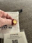 Coach ❤️Signed Burnt Red Resin Ring Size 8 Gold Tone Logo~ NWT & Jewelry Pouch — photo 6