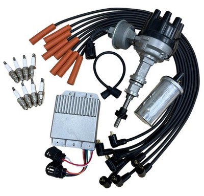 Distributor + Wires, Spark Plugs, ICM, Coil Ford F150 350 E350 76 to 85 289-302
