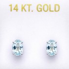 GENUINE 1.86 Cts AQUAMARINE STUD EARRINGS 14k WHITE GOLD - Free Appraisal - NWT — photo 2